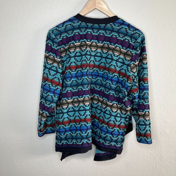 Nic + Zoe Womens Multicolor Knit Draped maximalist Cardigan Jacket Size 2X - Picture 8 of 12